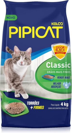 Areia Higiênica Pipicat Granulado Sanitario Classic 4 kg